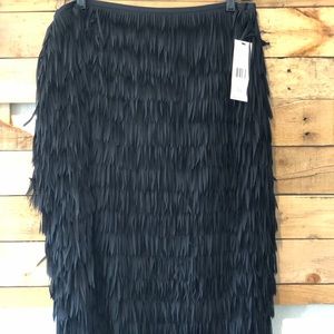 Lafayette 148 black fringed pencil skirt